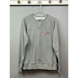 Harding-Lane Sweatshirt Mens Small‎ Gray Needlepoint Car Christmas Tree Holiday